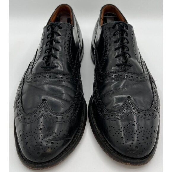 Allen Edmonds Lloyd Black Leather Wingtip Brogue Oxford Dress Shoe Mens 10.5 D main image 4